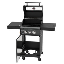 Grill gazowy ZEUS-A kolor czarny ruszt żeliwny moc 8,5 kW + pokrowiec + palnik boczny