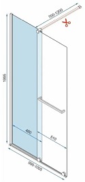 Złota ścianka prysznicowa rozsuwana 100 cm Cortis Gold Rea