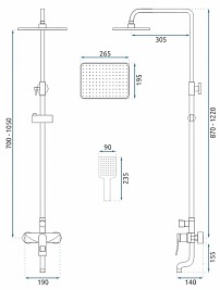 Czarny zestaw prysznicowy Soul Rea Black