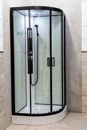 Kabina z hydromasażem czarny profil 90x90 Petrus Kerra