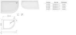 Brodzik asymetryczny 100x80 New Trendy New Maxima B-0374 (L)