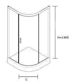 Czarna kabina prysznicowa jednoskrzydłowa 80x80 Stylio BK501RTK+
