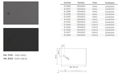 Brodzik prostokątny 100x80 szary New Trendy Mori B-0396