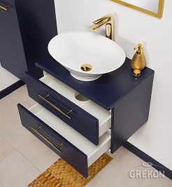 Szafka wisząca z umywalką nablatową 60 cm Belli Gold Gante