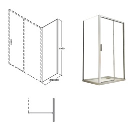 Kabina prysznicowa drzwi rozsuwane 100x90 cm Actis Besco