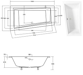 Wanna do zabudowy asymetryczna Intima Slim Besco lewa 150x85 cm