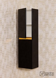 Czarny słupek łazienkowy wiszący złoty uchwyt 144x40 seria Diamond Gold Gante C