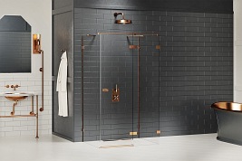 Kabina prysznicowa przyścienna prawa 90x90 cm EXK-3728 Avexa New Trendy Copper Brushed