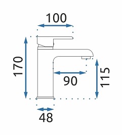 Bateria umywalkowa niska Bloom Black Gold Rea