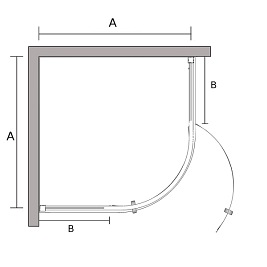 Czarna kabina prysznicowa jednoskrzydłowa 80x80 Stylio BK501RTK+