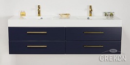 Szafka wisząca z podwójną umywalką granatowy mat 160 cm Belli Gold Gante