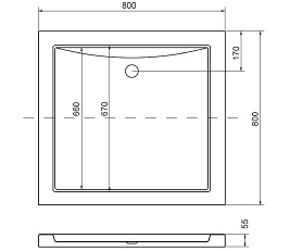 Brodzik kwadratowy 80x80 Aquarius Besco
