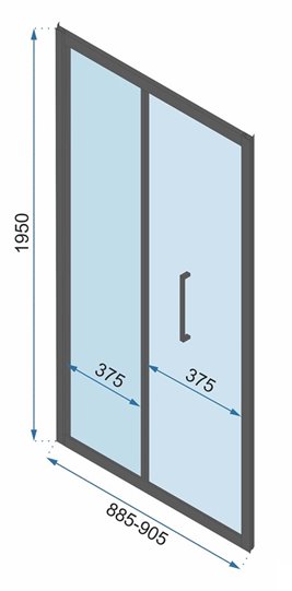 Złota kabina prysznicowa przyścienna drzwi składane 90x90 Rapid Fold Gold Rea
