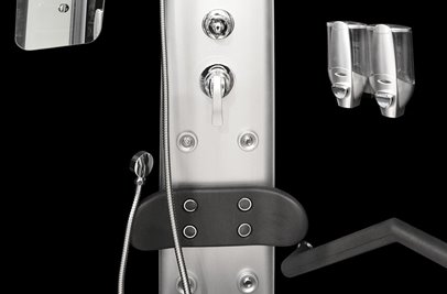 Kabina prysznicowa zabudowana z hydromasażem niski brodzik 90x90 cm MO-06089B