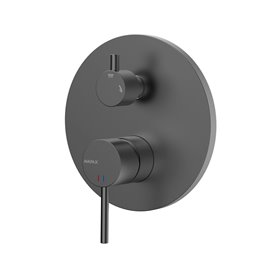 Zestaw prysznicowy podtynkowy z wylewką wannową gun metal Ultimate ANUL131421 Avapax