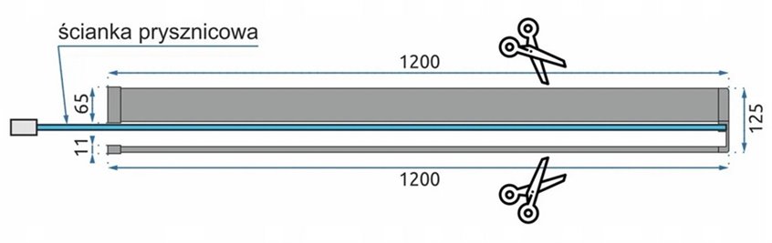 Złota szczotkowana ścianka prysznicowa z półką i wieszakiem 110 cm Aero Gold Evo Rea