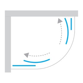 Czarna kabina asymetryczna 80x90 cm K-5464 New Varia Black New Trendy