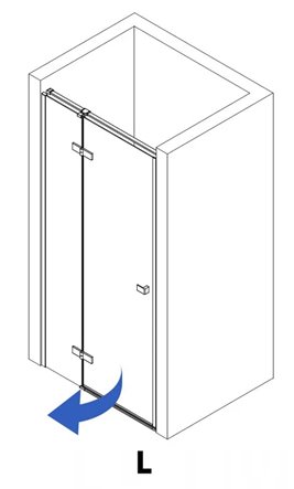 Drzwi prysznicowe uchylne 120 cm Rea Atlas złoto szczotkowane lewe