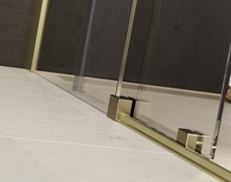 Złota ścianka prysznicowa rozsuwana 110 cm Vayo Gold Besco