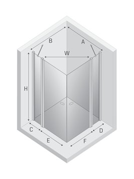 Kabina prysznicowa prostokątna 80x90 K-4352 New Soleo New Trendy