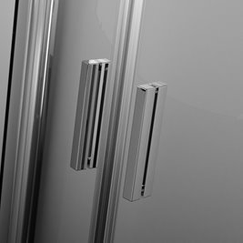 Zarya Besco chromowana kabina prysznicowa 80x80 powłoka ProClean + czarny brodzik 15 cm Alex Stone Effect Black