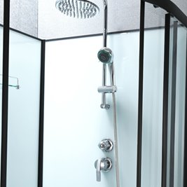 Kabina prysznicowa zabudowana na niskim brodziku półokrągła 90x90 WSH313B-90