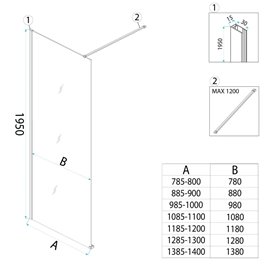 Flexi Rea ścianka prysznicowa do łazienki 90 cm profil chrom zdjęcie 7