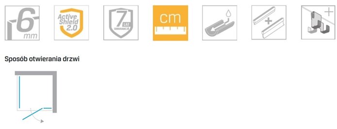 Czarna kabina prysznicowa prawa 80x90 EXK-6881 Avexa Black XR New Trendy