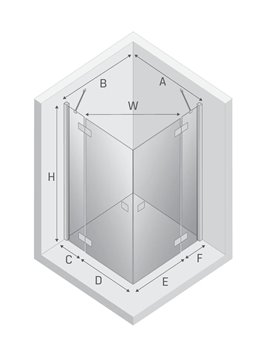 Czarna kabina prysznicowa drzwi uchylne 100x100 EXK-4984 Reflexa Black New Trendy