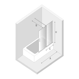 Stal szczotkowana parawan wannowy rozsuwany 100 cm Smart Gunmetal Brushed New Trendy EXK-7959