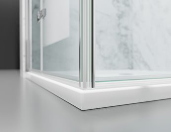 Kabina prysznicowa składana 80x80 cm szkło 6mm mrożone profile złoty mat Swiss Liniger