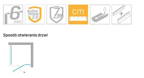 Kabina prysznicowa drzwi uchylne 80x90 prawa EXK-5107 Reflexa New Trendy