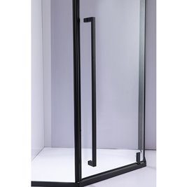 Czarna kabina prysznicowa pięciokątna 100x100 drzwi uchylne BS07C