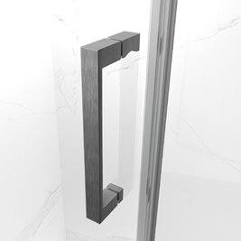 Stal szczotkowana drzwi prysznicowe do wnęki 125-130 cm rozsuwane szkło 8 mm KZ09D