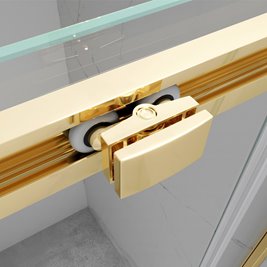 Złote drzwi prysznicowe do wnęki 115-120 cm rozsuwane szkło 8 mm KZ09C