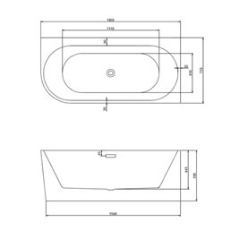 Wanna przyścienna biały przelew oraz korek narożna prawa 160 cm Mera Hydrosan