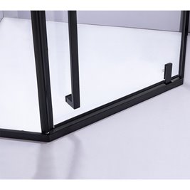 Czarna kabina prysznicowa pięciokątna 90x90 drzwi uchylne BS07B