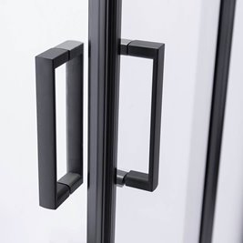 Czarna kabina prysznicowa kwadratowa 90x90 drzwi rozsuwane BL30B