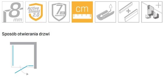 Złota kabina prysznicowa 100x80 prawa EXK-4732 Eventa Gold Shine New Trendy