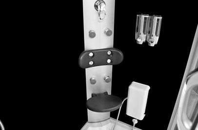 Kabina prysznicowa z hydromasażem na niskim brodziku + sauna 120x85 lewa MO-09914LS