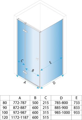 Prostokątna kabina prysznicowa narożna lewa 120x90 Atlas Rea złoto szczotkowane