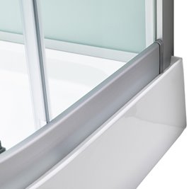 Kabina prysznicowa półokrągła zabudowana profil stal szczotkowana 90x90 Puerto zdjęcie 7