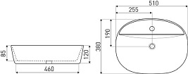 Czarna umywalka nablatowa 51 cm KR-860 BLM Kerra