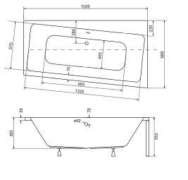Wanna narożna 150 cm Prawa Infinity Besco