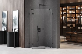 Czarna kabina pięciokątna 100x80 EXK-3882 Avexa New Trendy Black