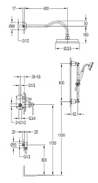 Zestaw prysznicowy podtynkowy Armance SYS AM20 CR