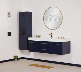 Szafka wisząca z umywalką granatowy mat 140 cm Belli Gold Gante