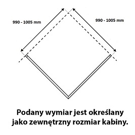 Kabina prysznicowa drzwi składane czarna kwadratowa 100x100 KZ08D