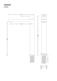 Czarna bateria umywalkowa wysoka CMB3029BL Ango Corsan