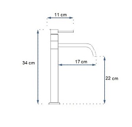 Bateria umywalkowa czarna, wysoka Lugano Slim Rea